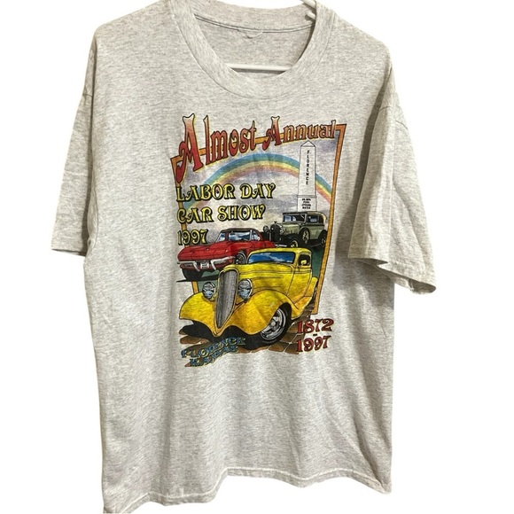 Vintage 90s Kansas Labor Day Car Show Fruit Of the Loom Tshirt Size XXL - Picture 1 of 2